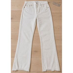 Daze Denim Shy Girl High Rise Crop Flare Jeans White Lightning Crisp SIze 25 NWT